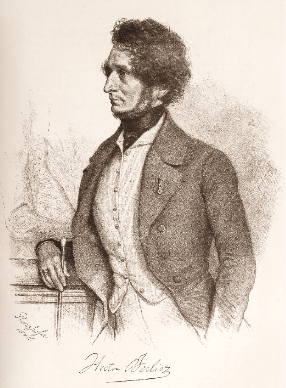 Hector Berlioz, 1845 lithograph