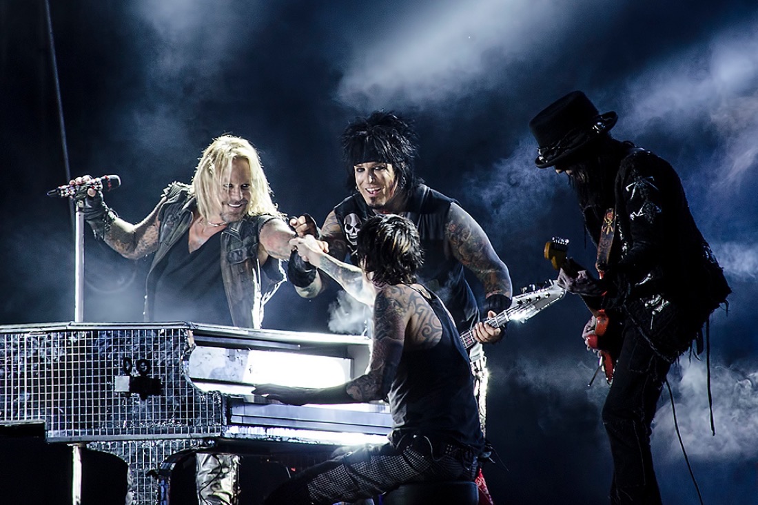 Mötley Crüe performing live in Sweden
