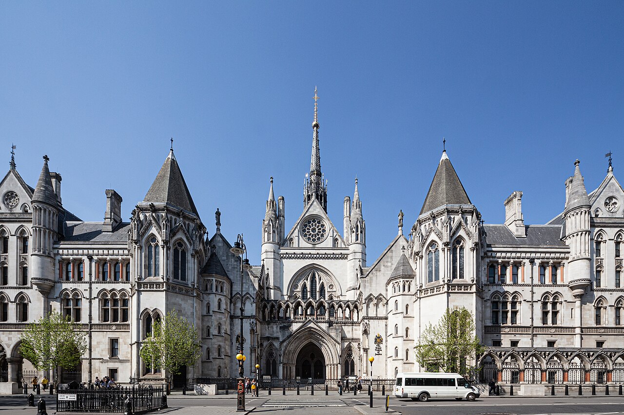 The Royal Courts of Justice in London, seat of the High Court of England and Wales, where boundary disputes go to consume a decade.