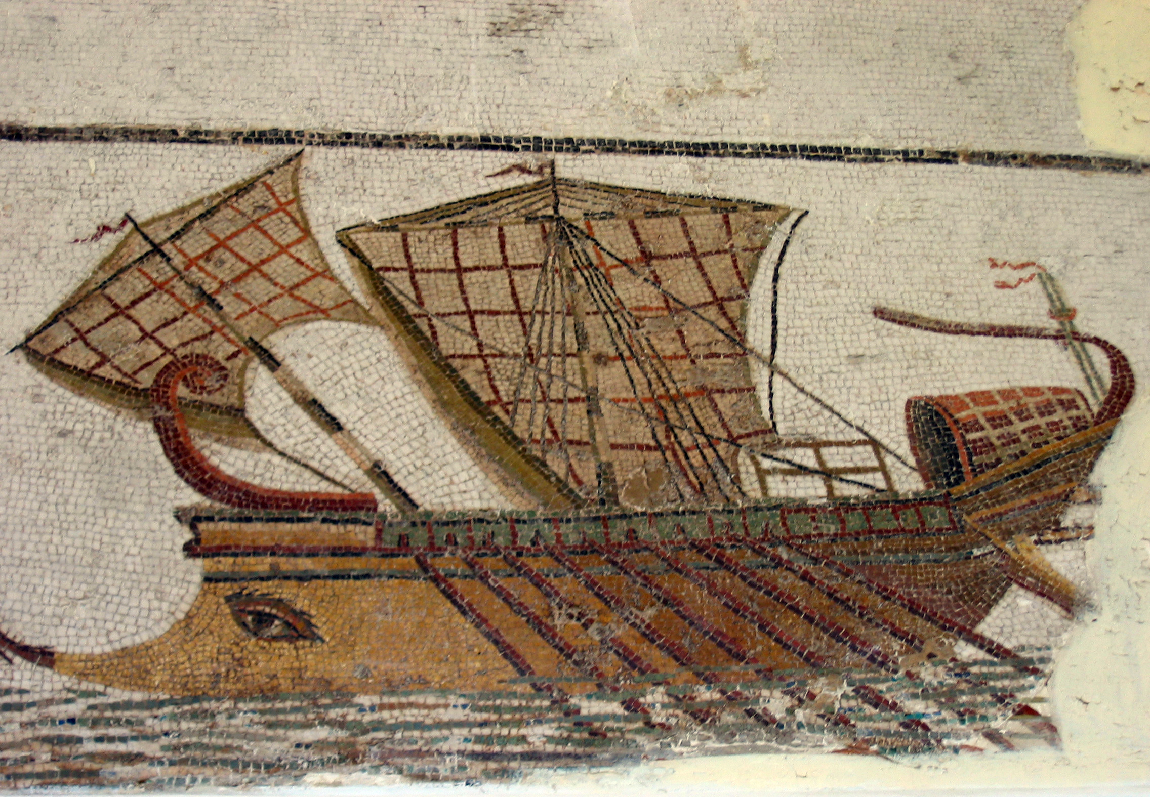Roman trireme depicted in a relief — the fleet Claudius Pulcher lost at Drepana