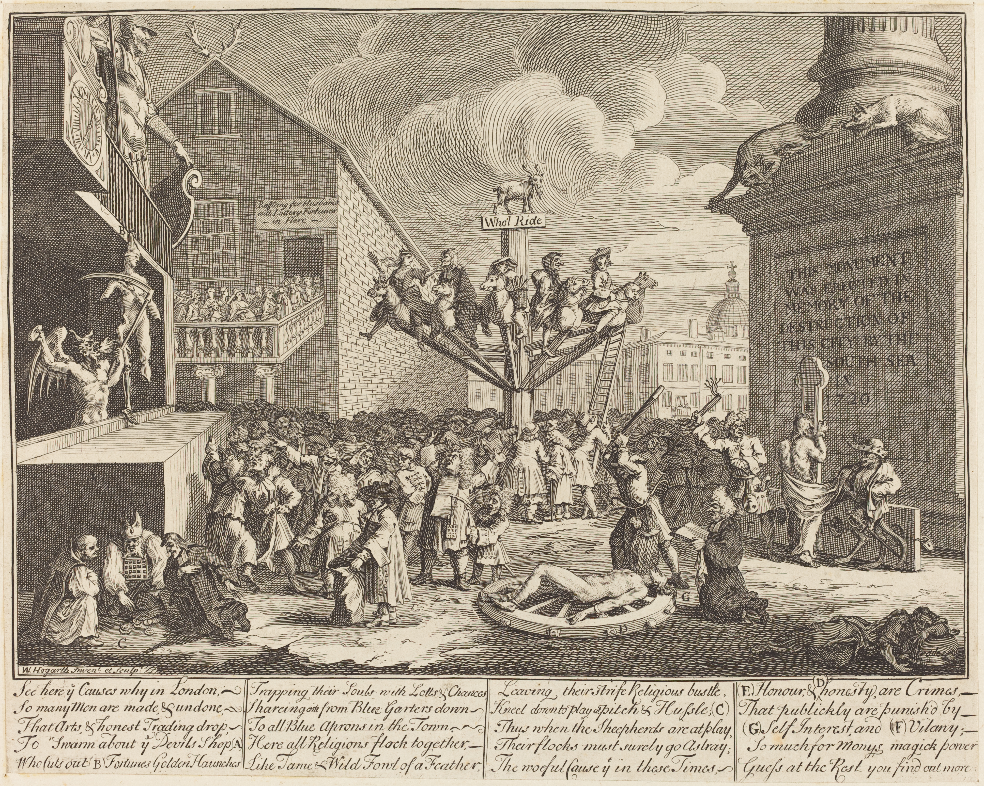William Hogarth's satirical print 'The South Sea Scheme' (1721)